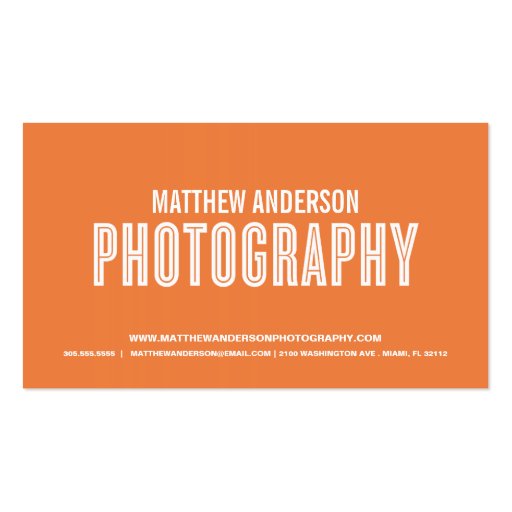 RETRO | PHOTOGRAPHY BUSINESS CARD (front side)