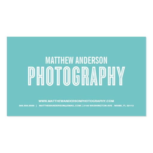 RETRO | PHOTOGRAPHY BUSINESS CARD (front side)