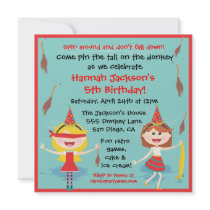 Retro Pin the tail on the Donkey Birthday Party Personalized Announcements