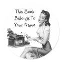 Retro Pin-Up Bookplate sticker