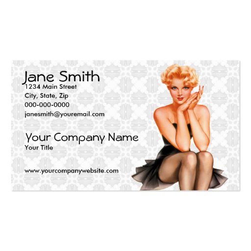 Retro Pin Up Business Card Templates (front side)