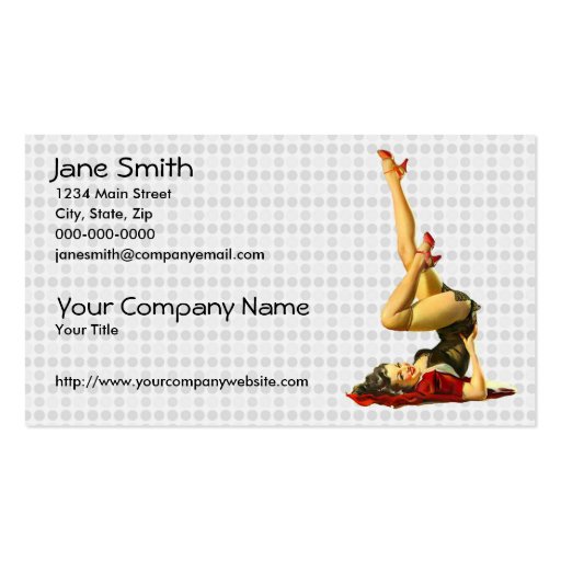 Retro Pin Up Girl Business Card Templates (front side)