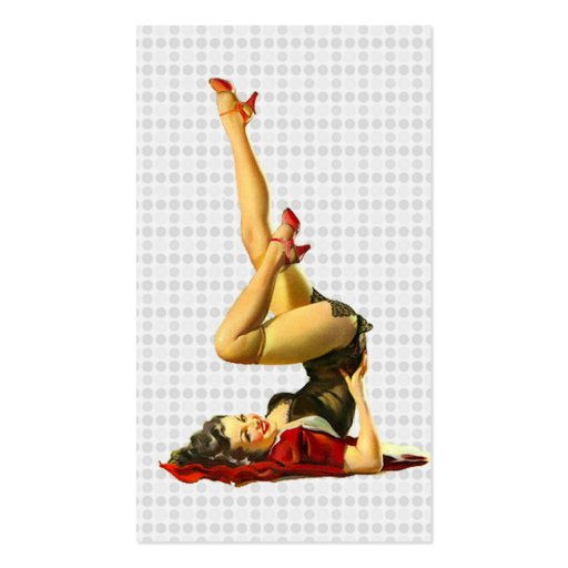 Retro Pin Up Girl Business Card Templates (back side)