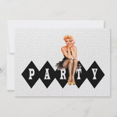 Retro Pin Up Girl Party Invite by grnidlady