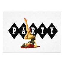 Retro Pin Up Girl Party Invites