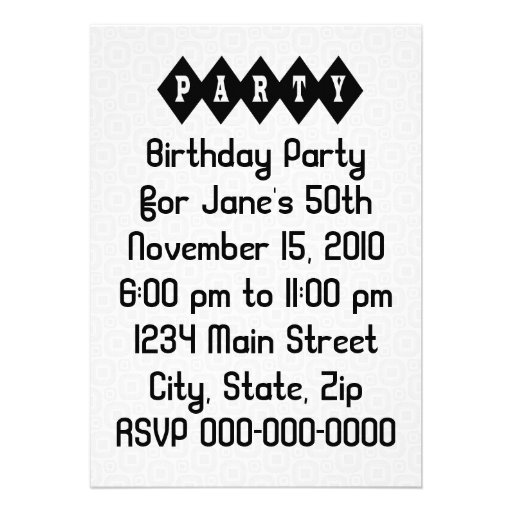 Retro Pin Up Girl Party Invites