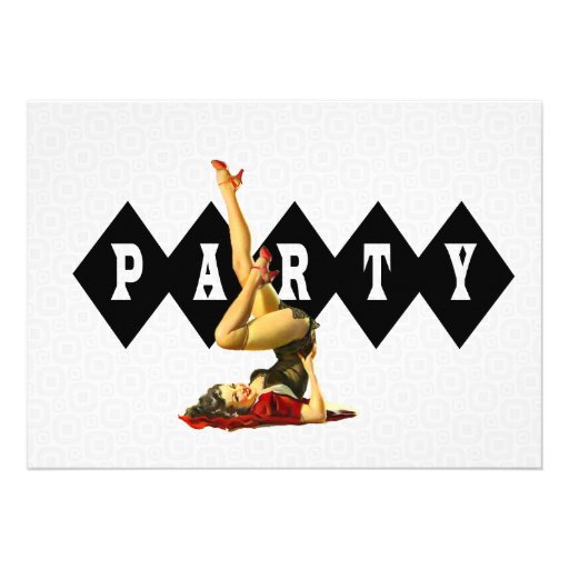 Retro Pin Up Girl Party Invites