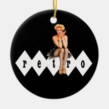 Retro Pin Up Girl Pendant Ornament