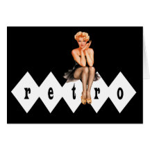 Retro Pin Up Greeting Card