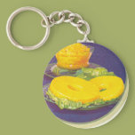 Retro Pineapple Artwork Keychain