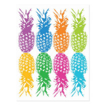 Retro Pineapple Hawaii Card postcards
