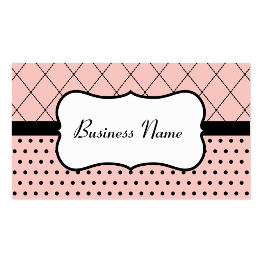Retro Pink and Black Business Cards (front side)