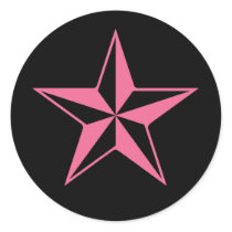 Retro Pink and Black Stars stickers by evilinpink Retro Pink and Black Stars stickers