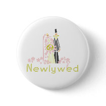 Retro Pink and Green Newlywed buttons