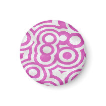 Retro Pink Circles Magnet