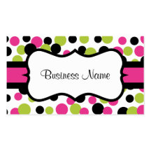 Retro Pink Dots Business Card