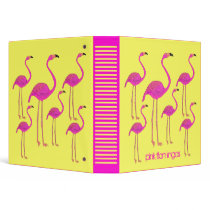 Retro Pink Flamingos Binder by whupsadaisy Retro Pink Flamingos Binder