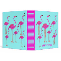 Retro Pink Flamingos Binder by whupsadaisy Retro Pink Flamingos Binder
