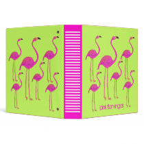 Retro Pink Flamingos Binder by whupsadaisy Retro Pink Flamingos Binder