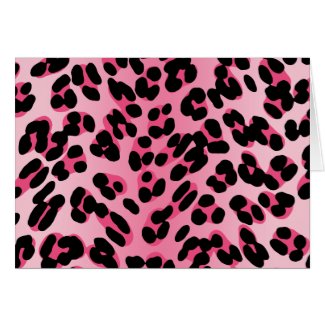 Retro Pink Leopard Print card