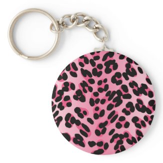 Retro Pink Leopard Print keychain