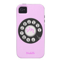 Retro Pink Mongram Rotary Themed Cases Case-Mate iPhone 4 Cases
