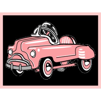 Retro Pink Pedal-Car Postage stamp