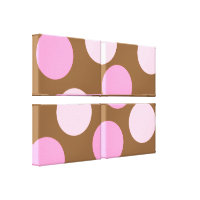 Retro Pink Polka Dots wrappedcanvas