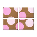 Retro Pink Polka Dots wrappedcanvas