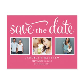RETRO PINK | SAVE THE DATE ANNOUNCEMENT postcard