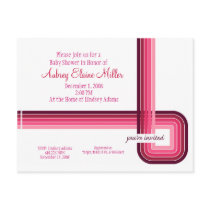Retro Pink Stripe Invitation postcards by thebabystore Retro Pink Stripe Invitation postcards