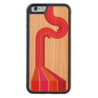 Retro Pink Stripes Pattern Carved® Cherry iPhone 6 Bumper