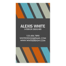 Retro Pinstripe - Style 5 Business Card Template