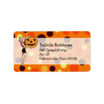 Retro PinUp Halloween Address Personalized Address Label