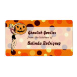 Retro PinUp Halloween Kitchen label