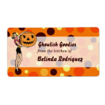 Retro PinUp Halloween Kitchen label