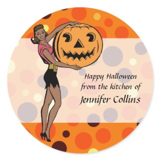 Retro Pinup Halloween sticker sticker