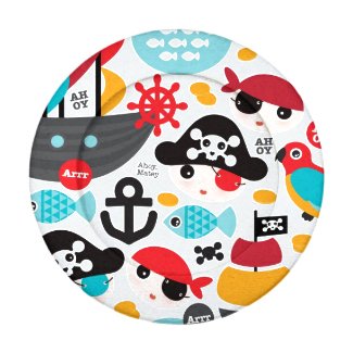 Retro pirates illustration sailing pack of small button covers