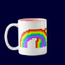 Retro Pixel Art Rainbow Mug