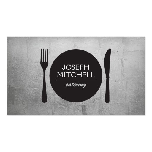Retro Plate Logo for Chefs, Catering, Restaurants Business Card (front side)