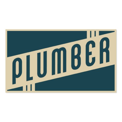 retro plumber business cards