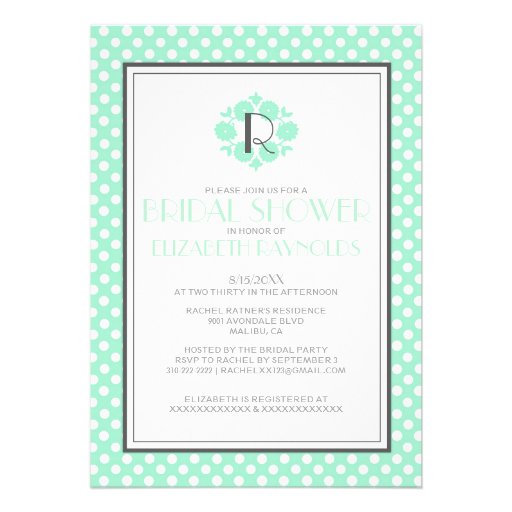 Retro Polka Dot Bridal Shower Invitations