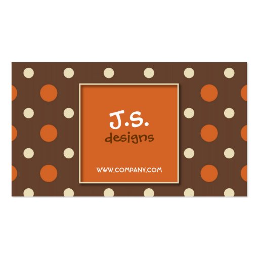 Retro Polka Dot Business Card (front side)