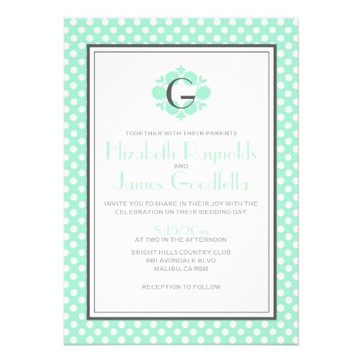 Retro Polka Dot Wedding Invitations