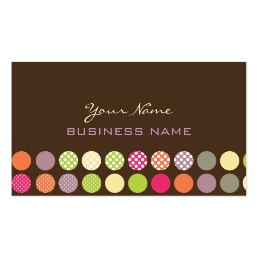 Retro Polka dots business cards (back side)