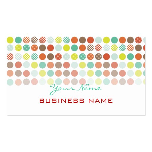 Retro polka dots/DIY background color! Business Cards (back side)
