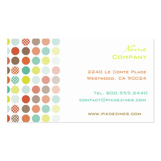 Retro polka dots/DIY background color! Business Cards (front side)