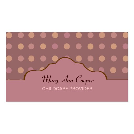 Retro Polkadots Classic Business Card (front side)