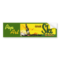 RETRO POP ART ANTHROPOMORPHIC SODA Bumper Sticker