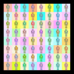 Retro Pop Art Robots v1 posters
